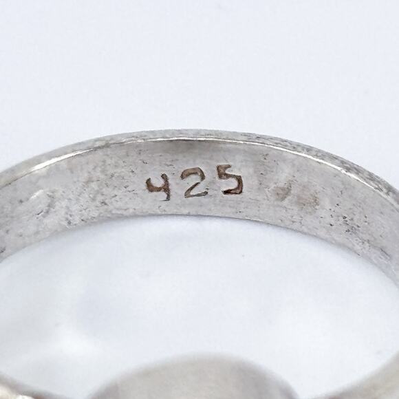 Vintage Sterling Silver 925 Yin Yang Ring Size 6 - Picture 7 of 10